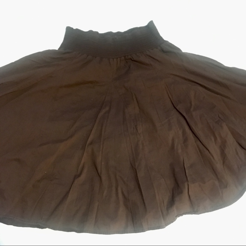 Brown flowy cotton skirt